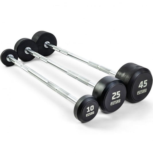 10 - 45kg Premium Rubber Barbell Set & Rack