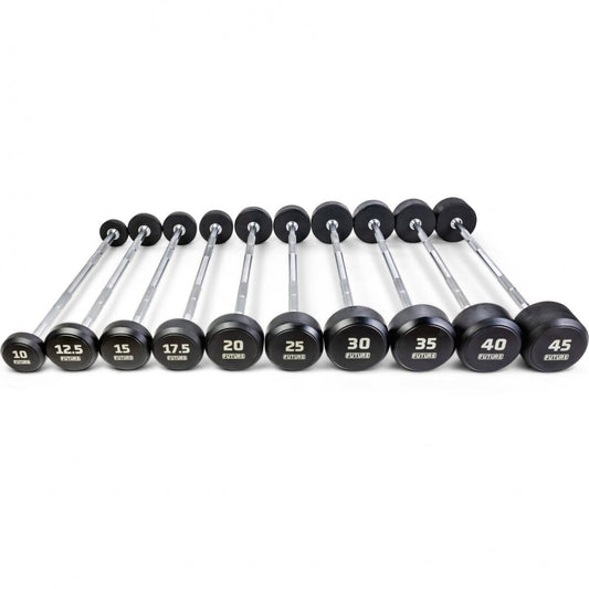 10 - 45kg Premium Rubber Barbell Set