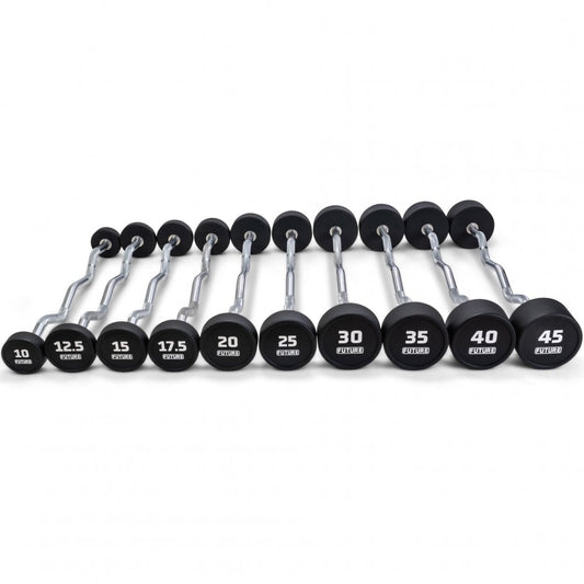 10 - 45kg Premium Urethane EZ Curl Barbell Set