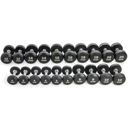 2 - 20kg Premium Rubber Dumbbell Set
