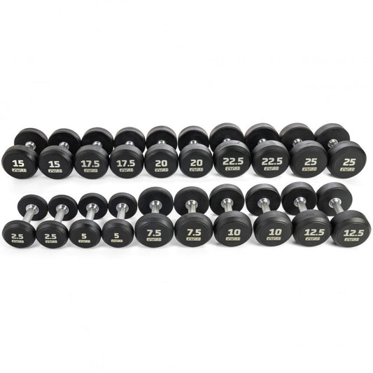 2.5 - 25kg Premium Rubber Dumbbell Set