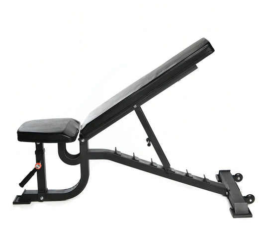 Half Rack package with bench, barbell, bumpers and collars