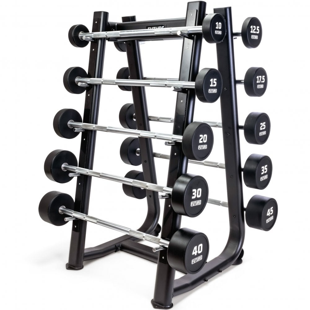 Stretch And Set Rack 10 - 45kg Premium Urethane Barbell Set & Rack – EFSNI LTD