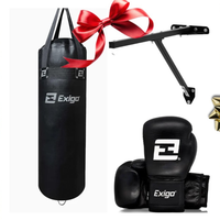 3ft Fixed Punch Bag Bracket + Select PU 4ft Straight Punch Bag + Contender Sparring Gloves