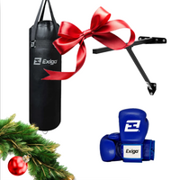 3ft Fixed Punch Bag Bracket + Select PU 4ft Straight Punch Bag + Contender Sparring Gloves