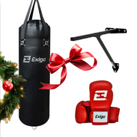 3ft Fixed Punch Bag Bracket + Select PU 5ft Straight Punch Bag + Contender Sparring Gloves