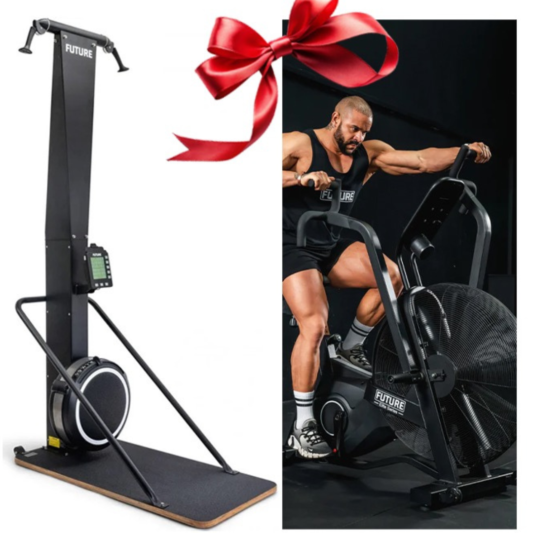 Elite Series Commercial HIIT Air Bike + Elite Series Ski Trainer with Magnetic Overdrive